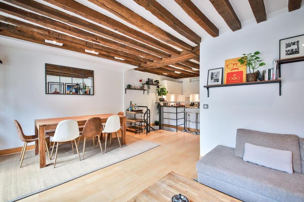 Typical Parisian Duplex#4Pers#Le Marais Lägenhet Exteriör bild