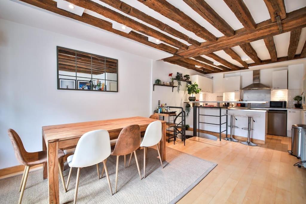 Typical Parisian Duplex#4Pers#Le Marais Lägenhet Exteriör bild